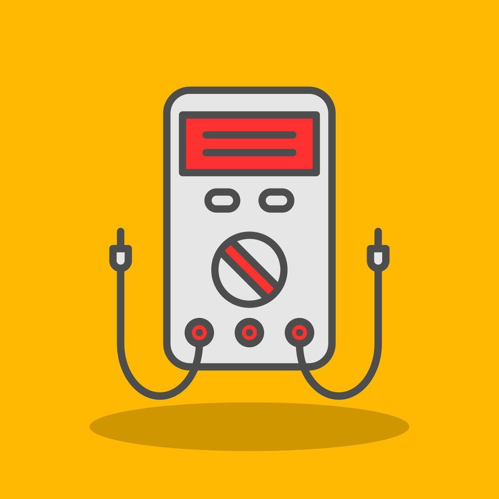 Multimeter Filled Shadow Icon vector