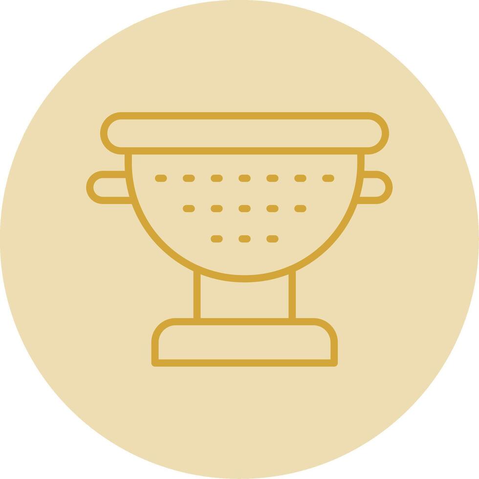 Sieve Line Yellow Circle Icon vector