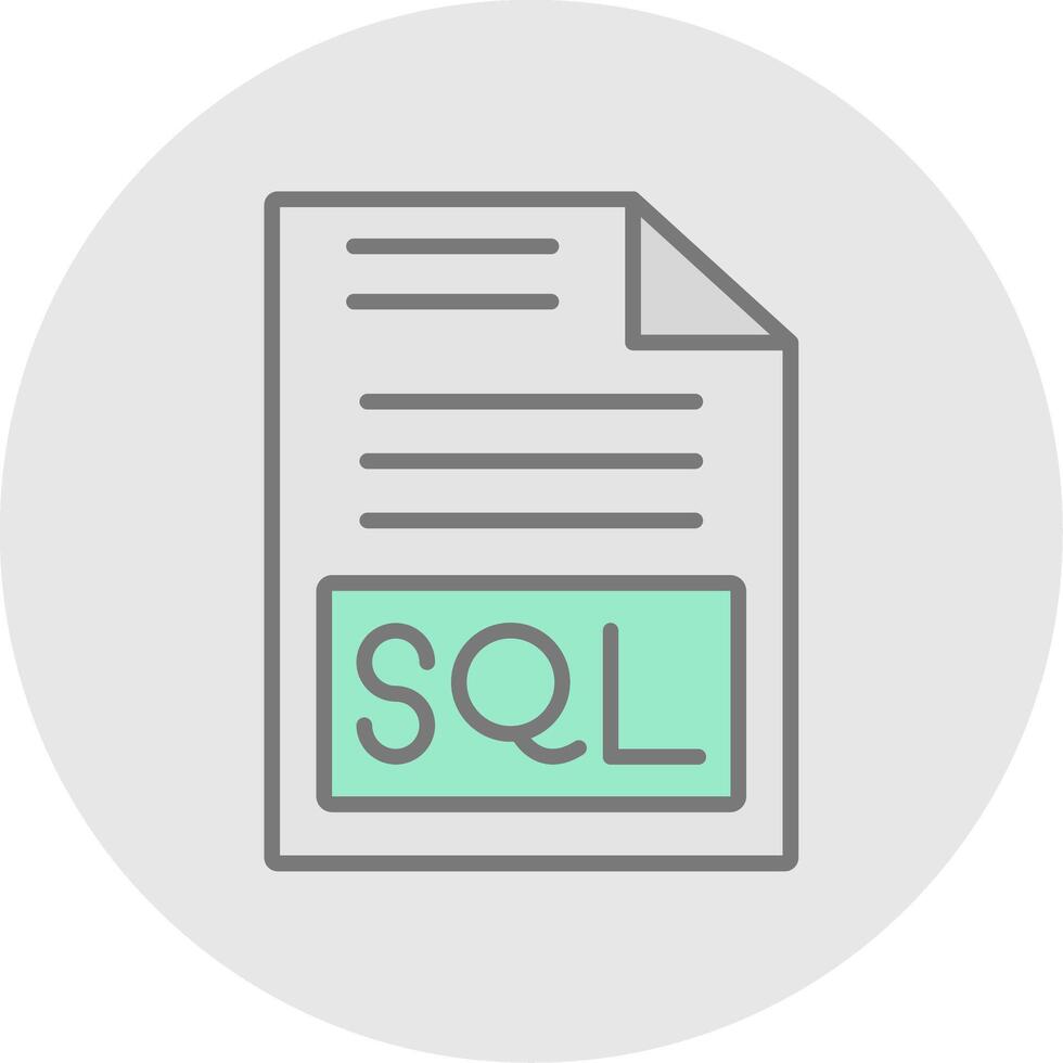 Sql Line Filled Light Icon vector