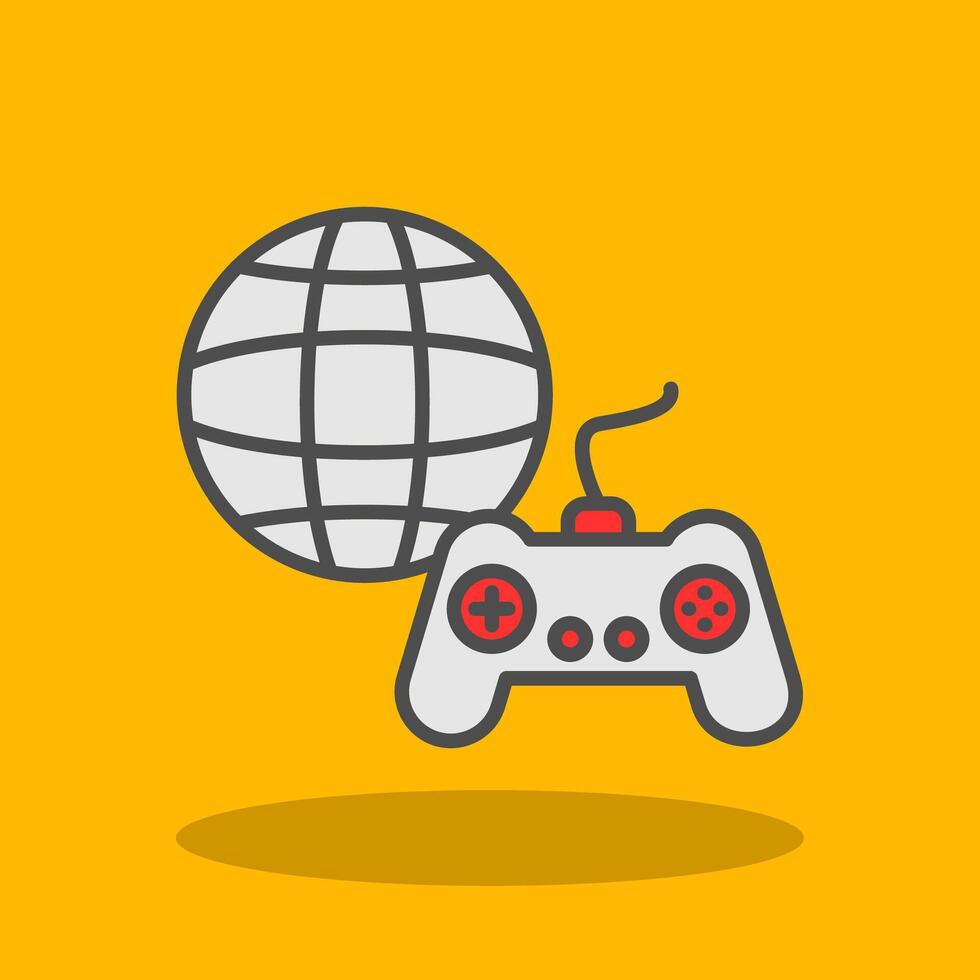 Gaming Filled Shadow Icon vector