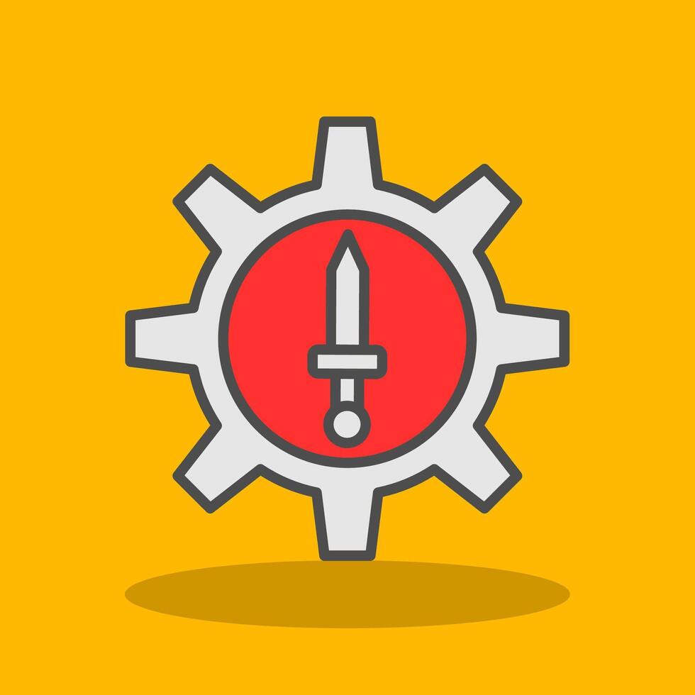 Attack Filled Shadow Icon vector
