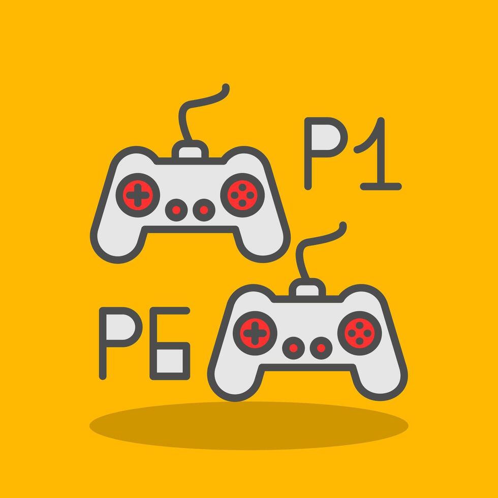 Player Versus Player Filled Shadow Icon vector