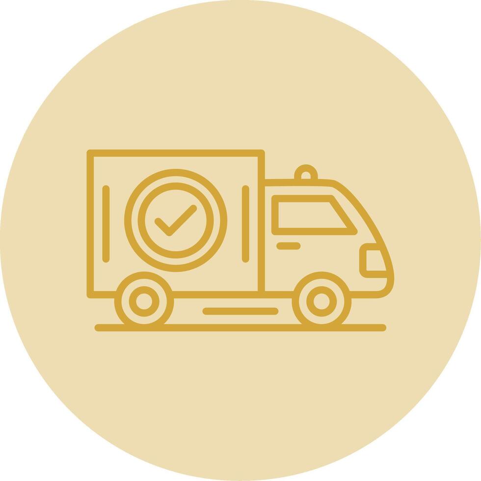 Delivery Line Yellow Circle Icon vector