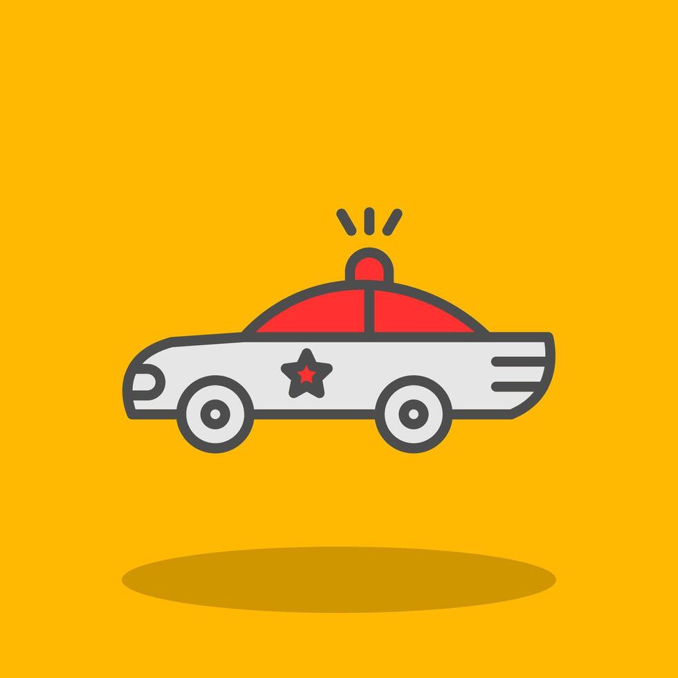 Police Car Filled Shadow Icon vector