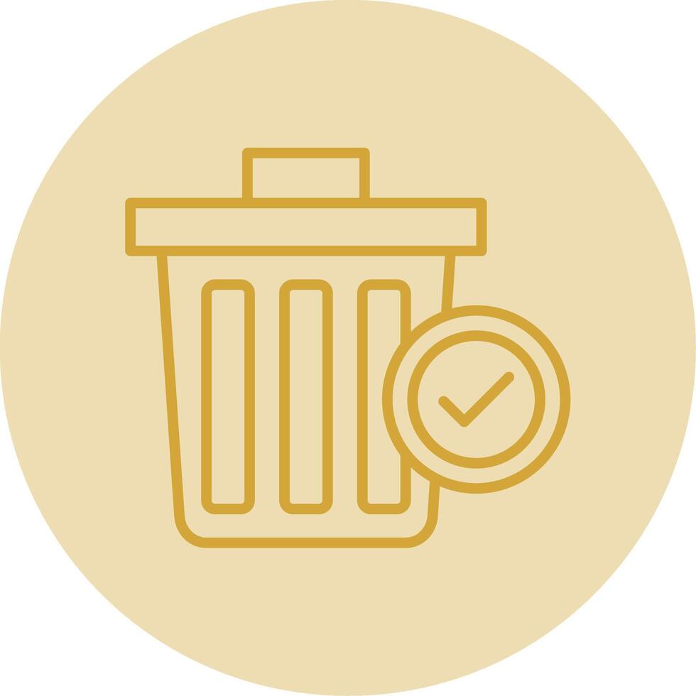Trash Line Yellow Circle Icon vector