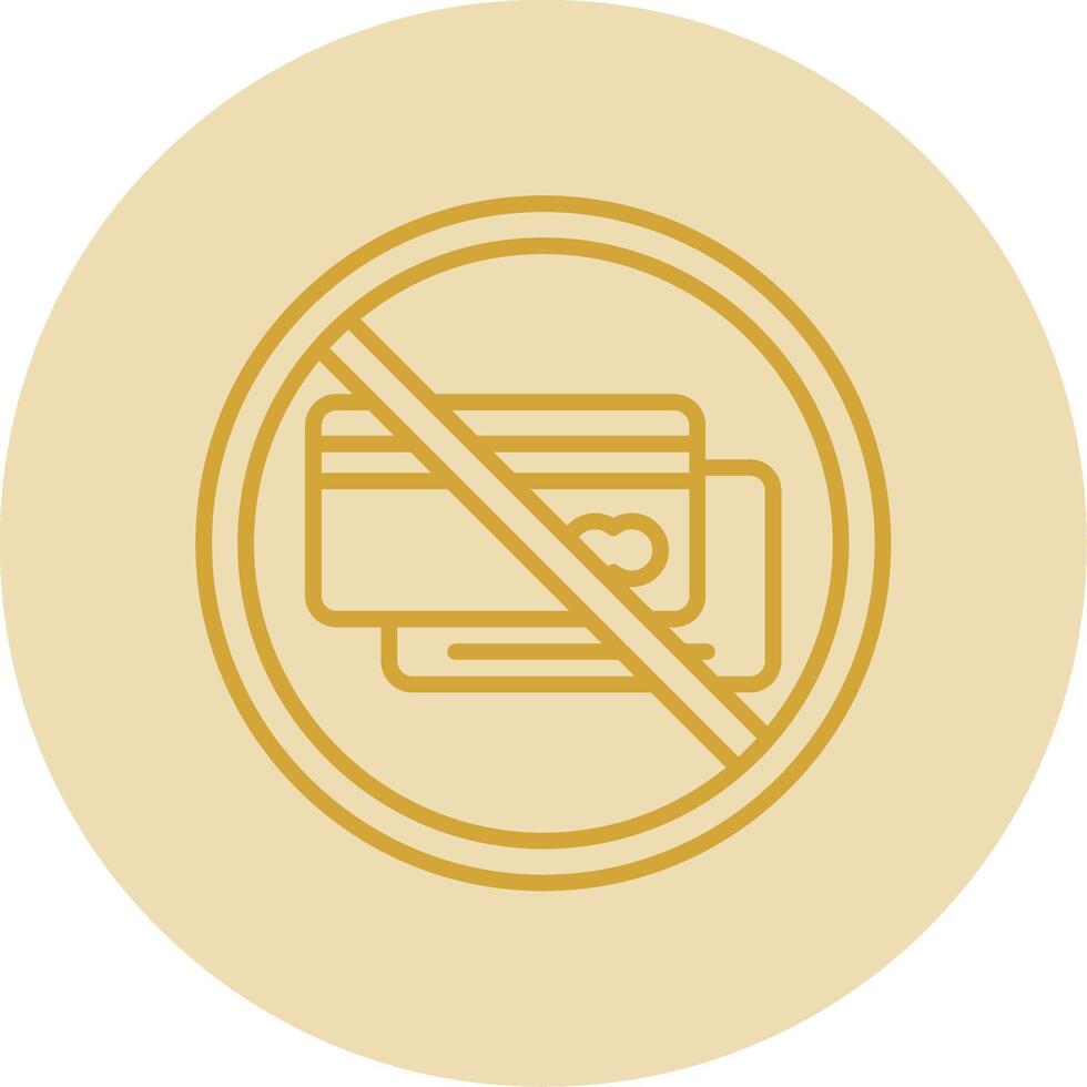 Prohibited Sign Line Yellow Circle Icon vector