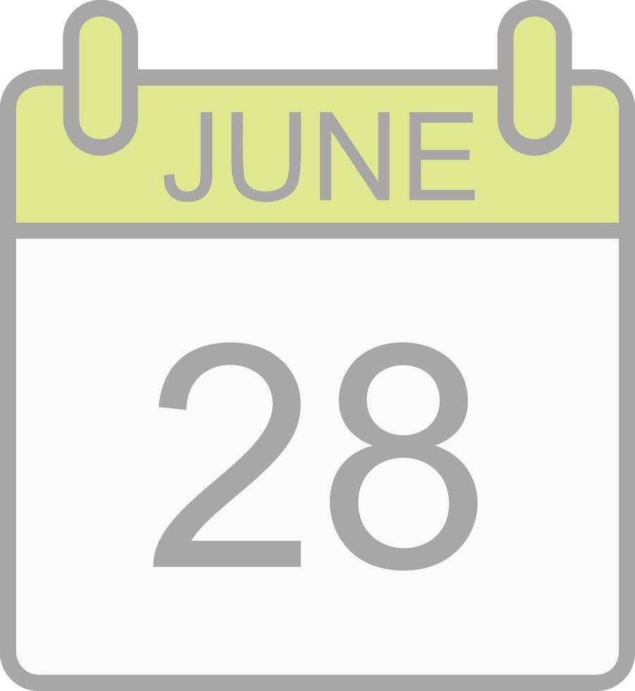 June Line Filled Light Icon vector