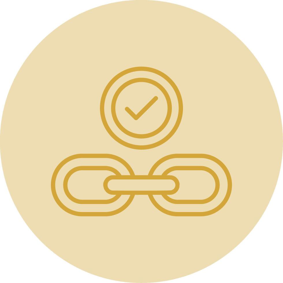 Hyperlink Line Yellow Circle Icon vector