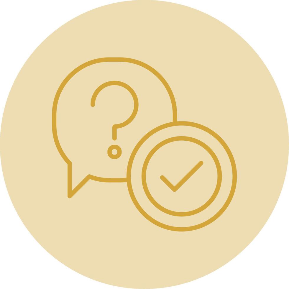 Question Line Yellow Circle Icon vector