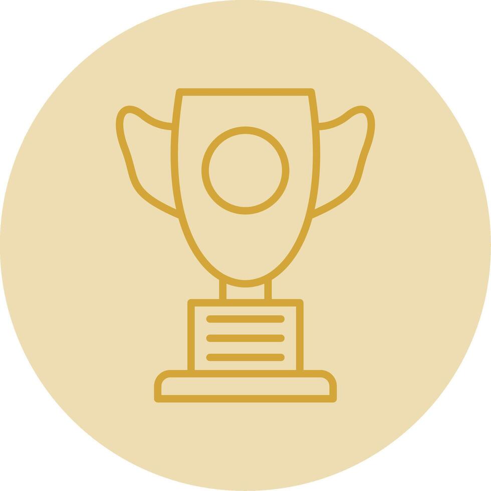 Trophy Line Yellow Circle Icon vector