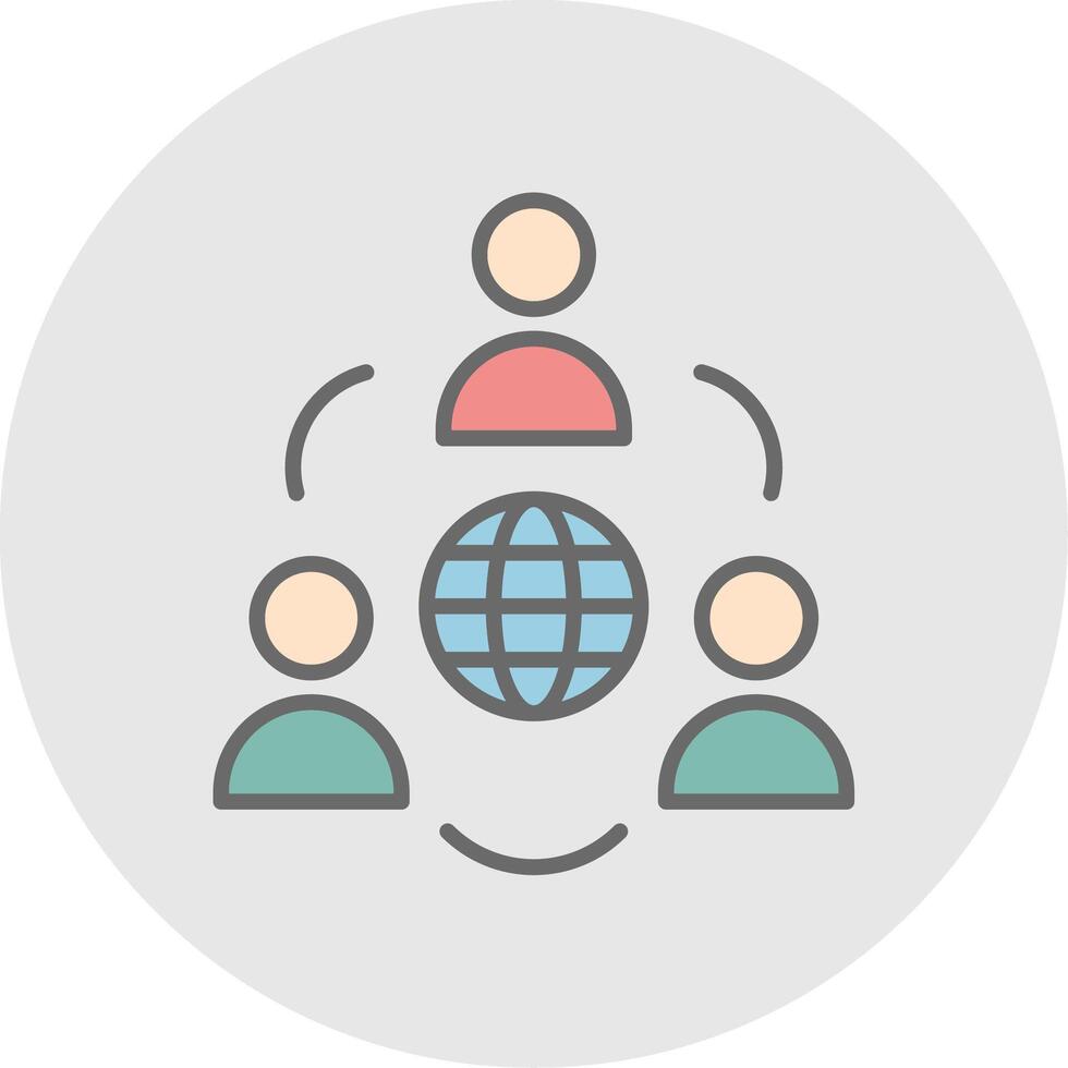 Network Line Filled Light Icon vector