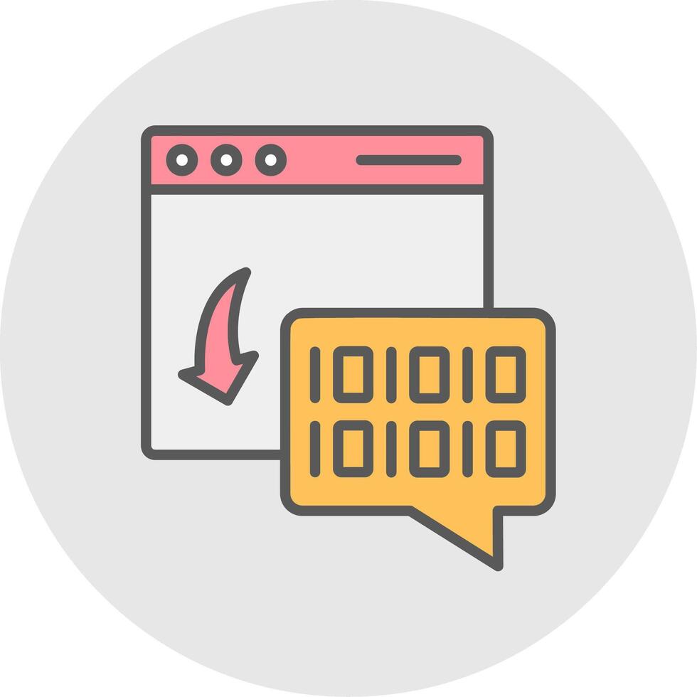 Binary Code Line Filled Light Icon vector