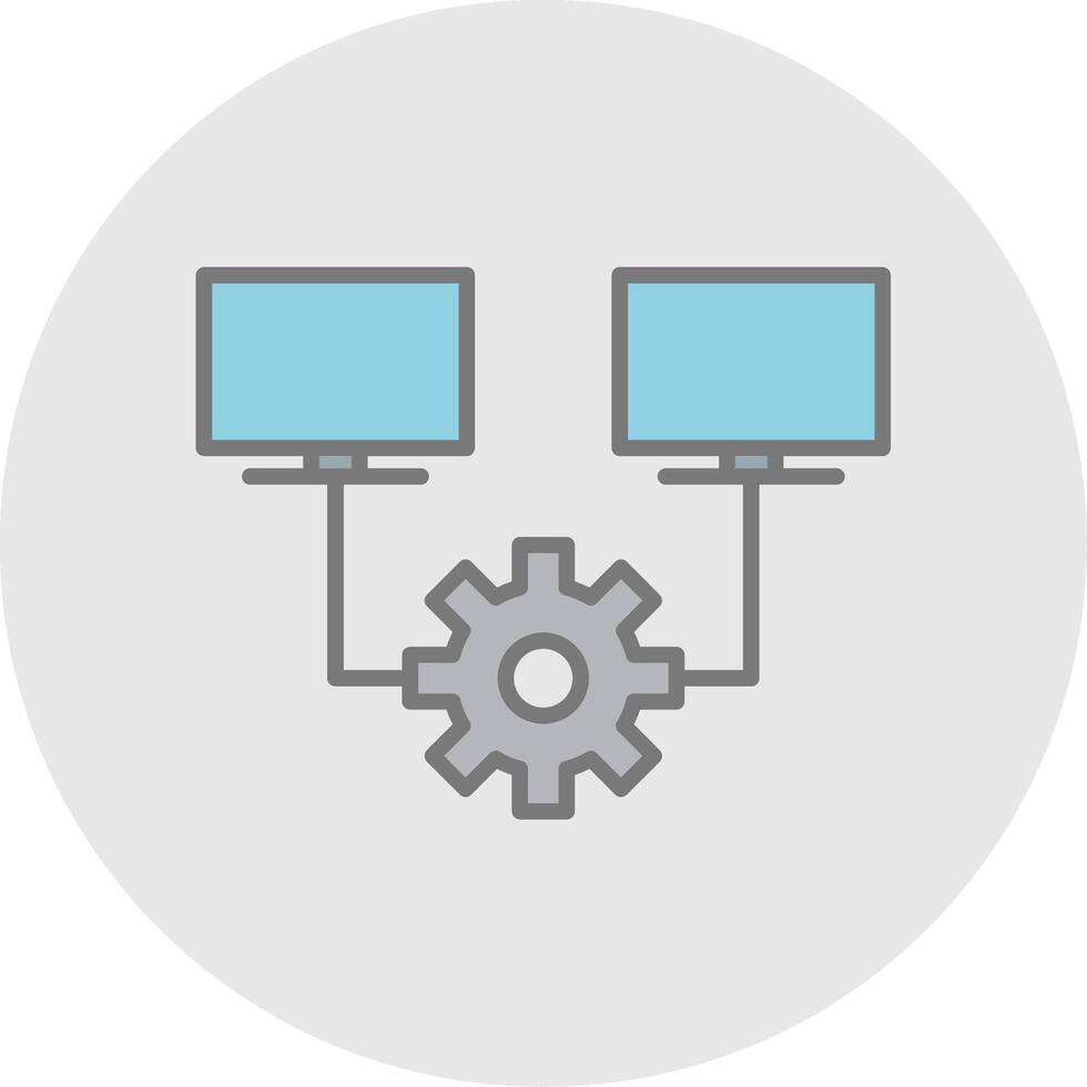 Multitask Line Filled Light Icon vector