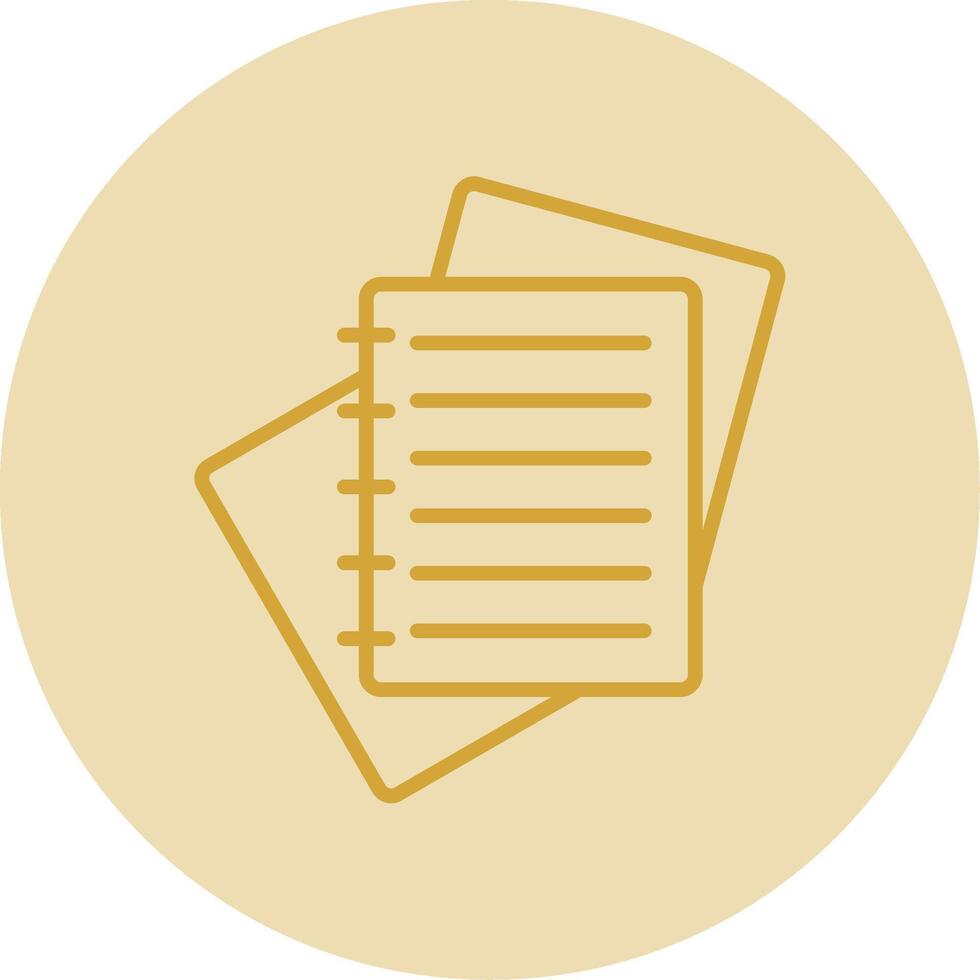 Notes Line Yellow Circle Icon vector