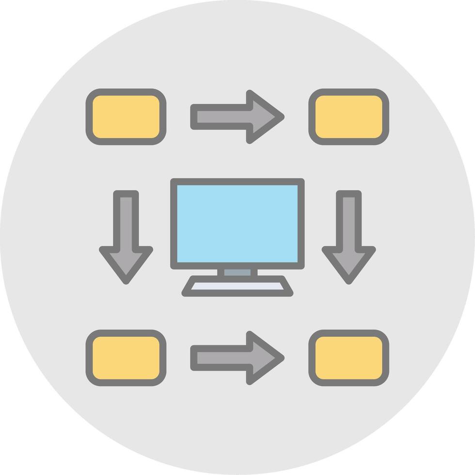 Workflow Line Filled Light Icon vector