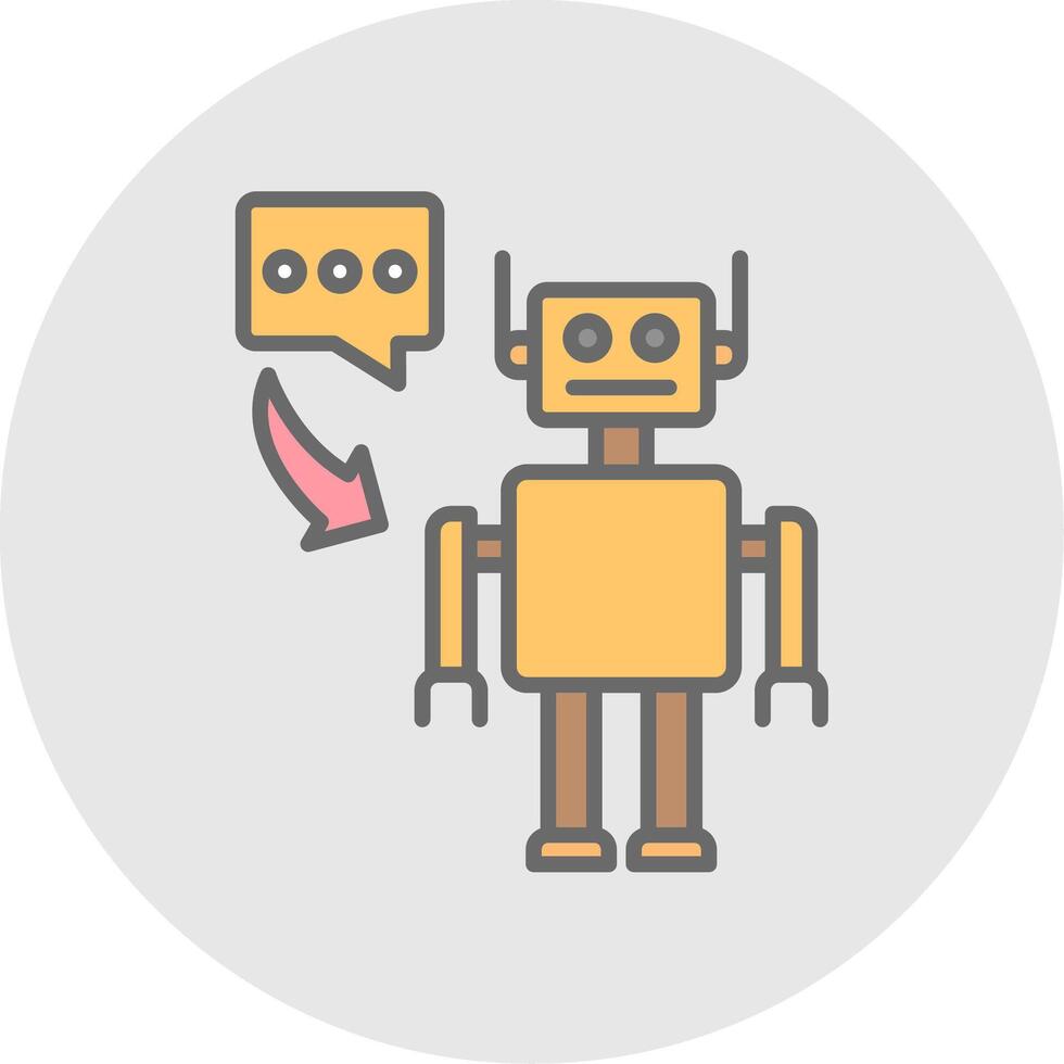 Robot Line Filled Light Icon vector