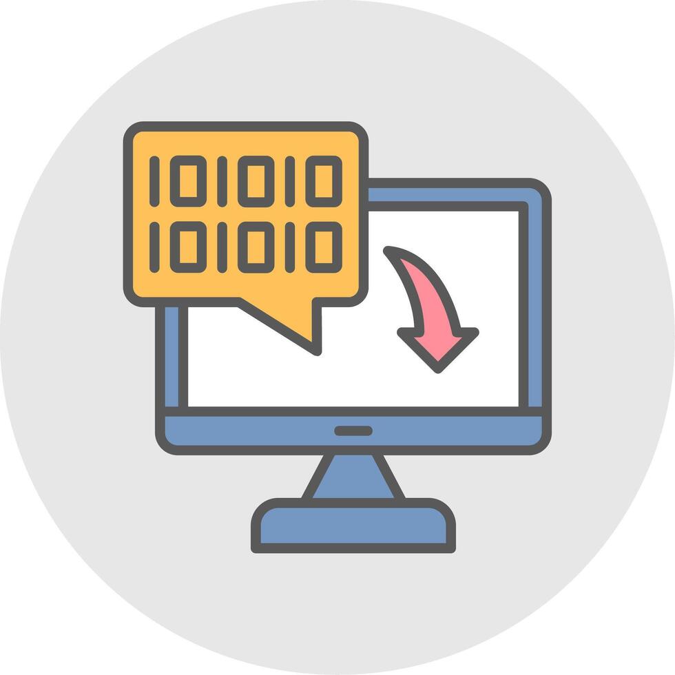 Binary Code Line Filled Light Icon vector