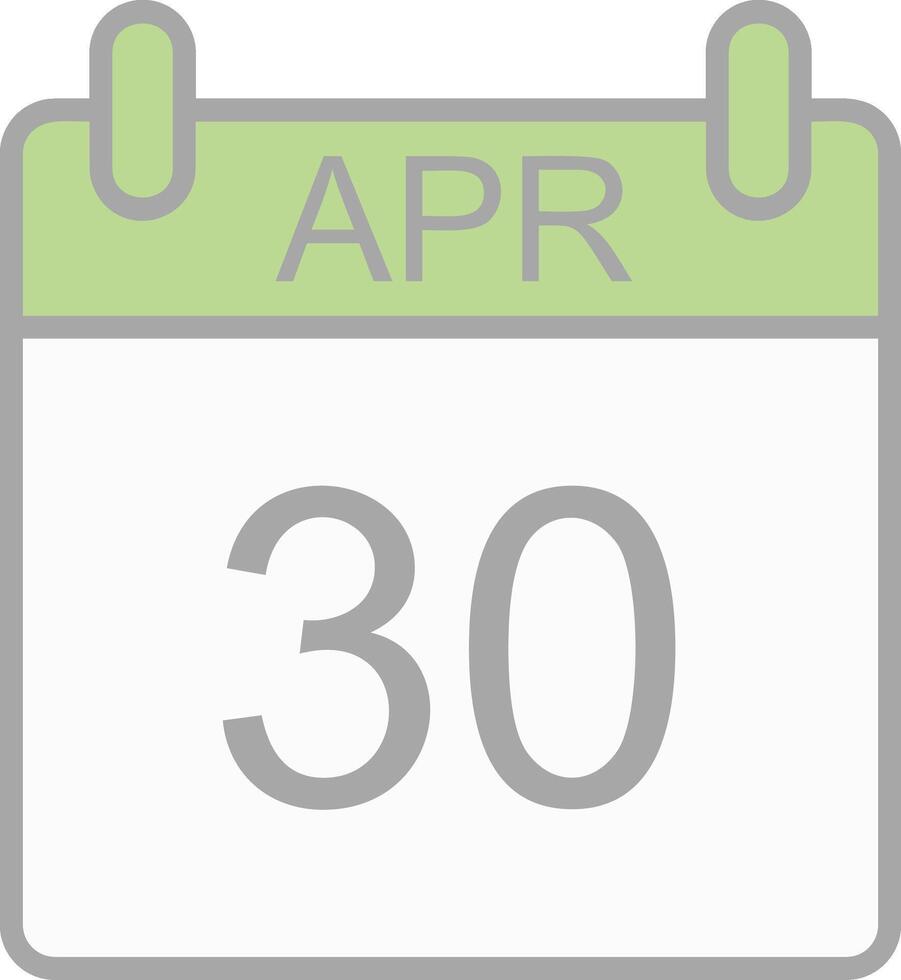 April Line Filled Light Icon vector