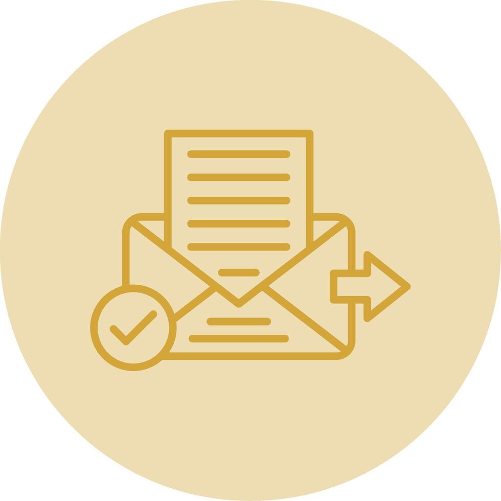 Send Mail Line Yellow Circle Icon vector