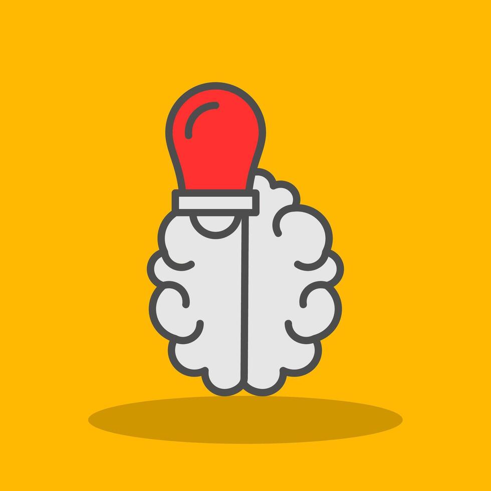 Intelligence Filled Shadow Icon vector