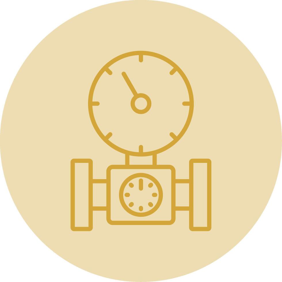 Pressure Gauge Line Yellow Circle Icon vector