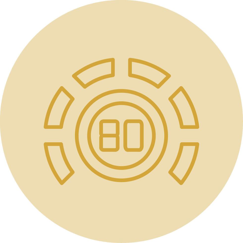 Thermostat Line Yellow Circle Icon vector