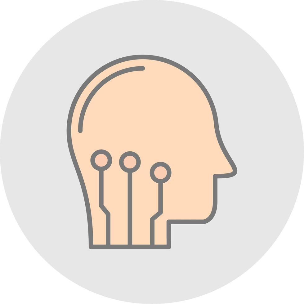 Artificial Intelligence Line Filled Light Icon vector