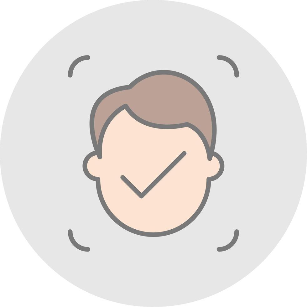 Facial Recognition Line Filled Light Icon vector