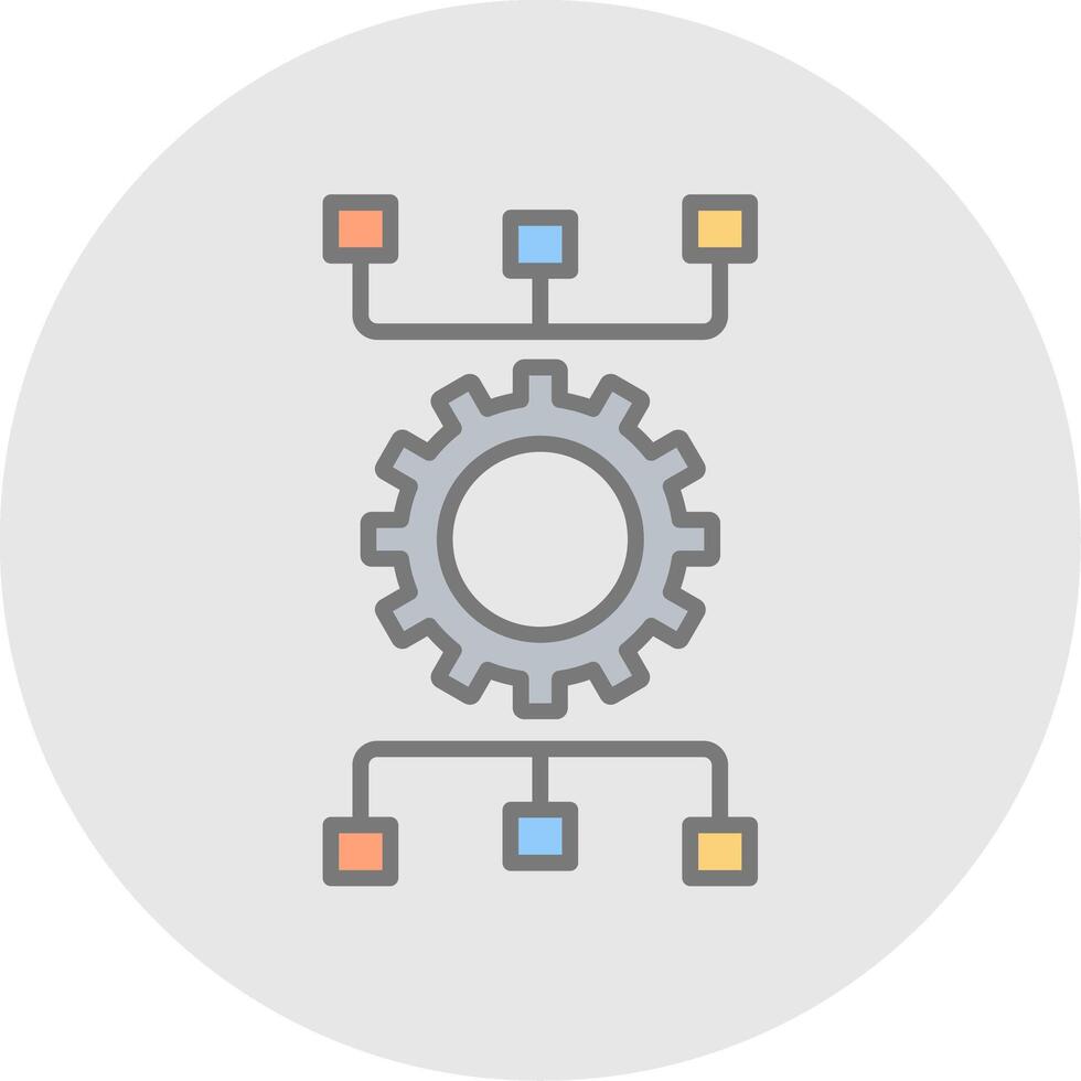 Workflow Planning Line Filled Light Icon vector