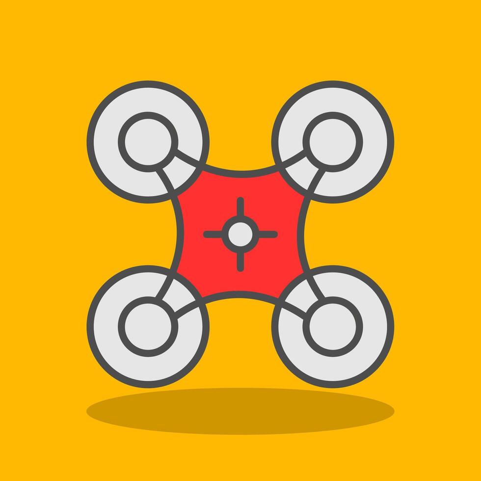 Drone Filled Shadow Icon vector