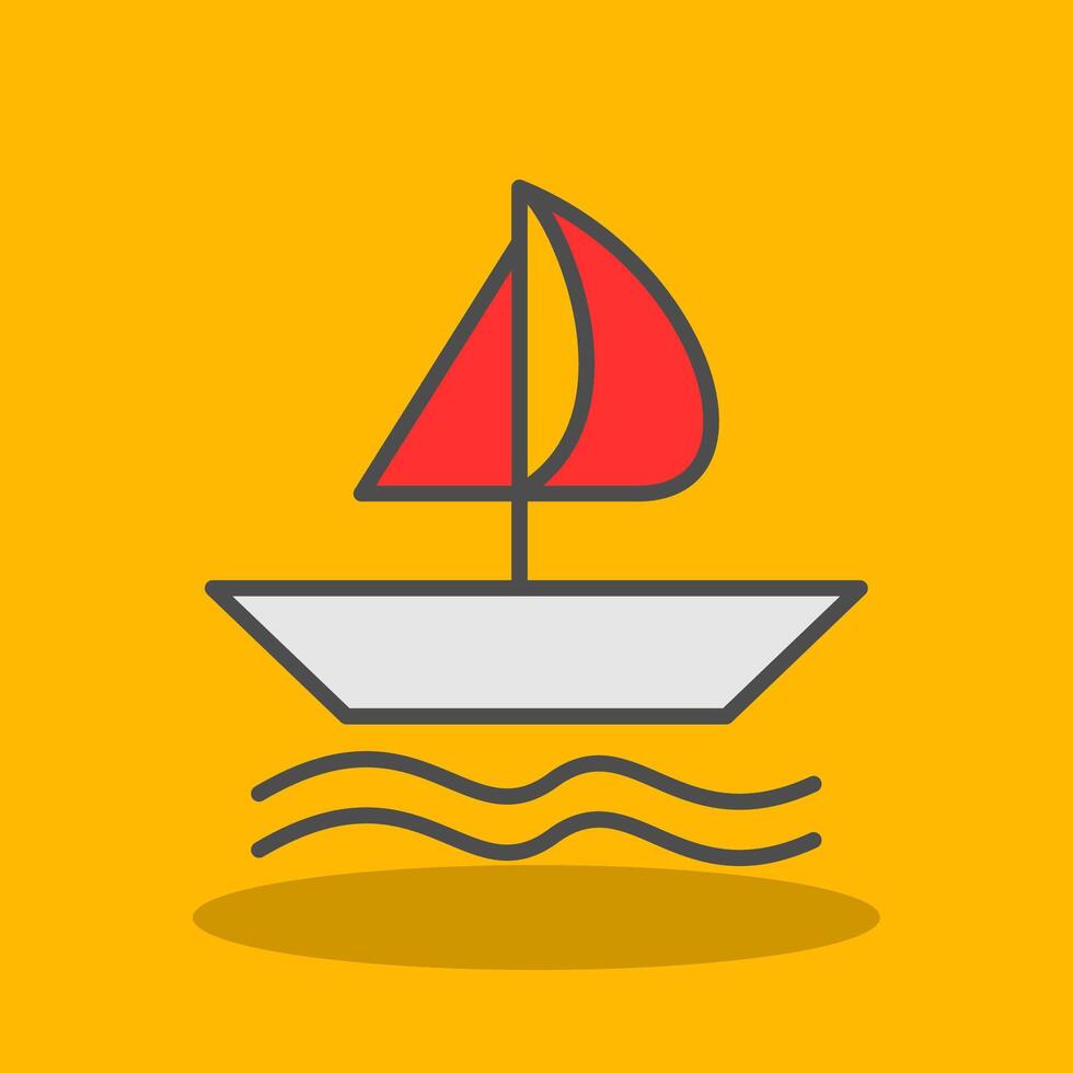 Sailing Filled Shadow Icon vector