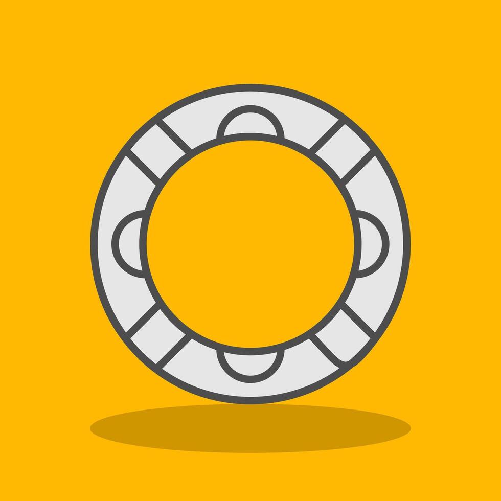 Rubber Ring Filled Shadow Icon vector