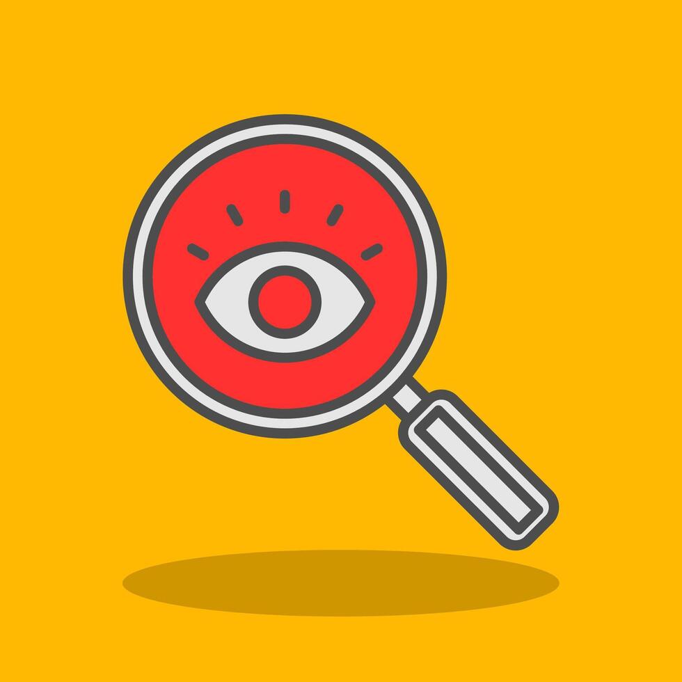 Magnifying Glass Filled Shadow Icon vector