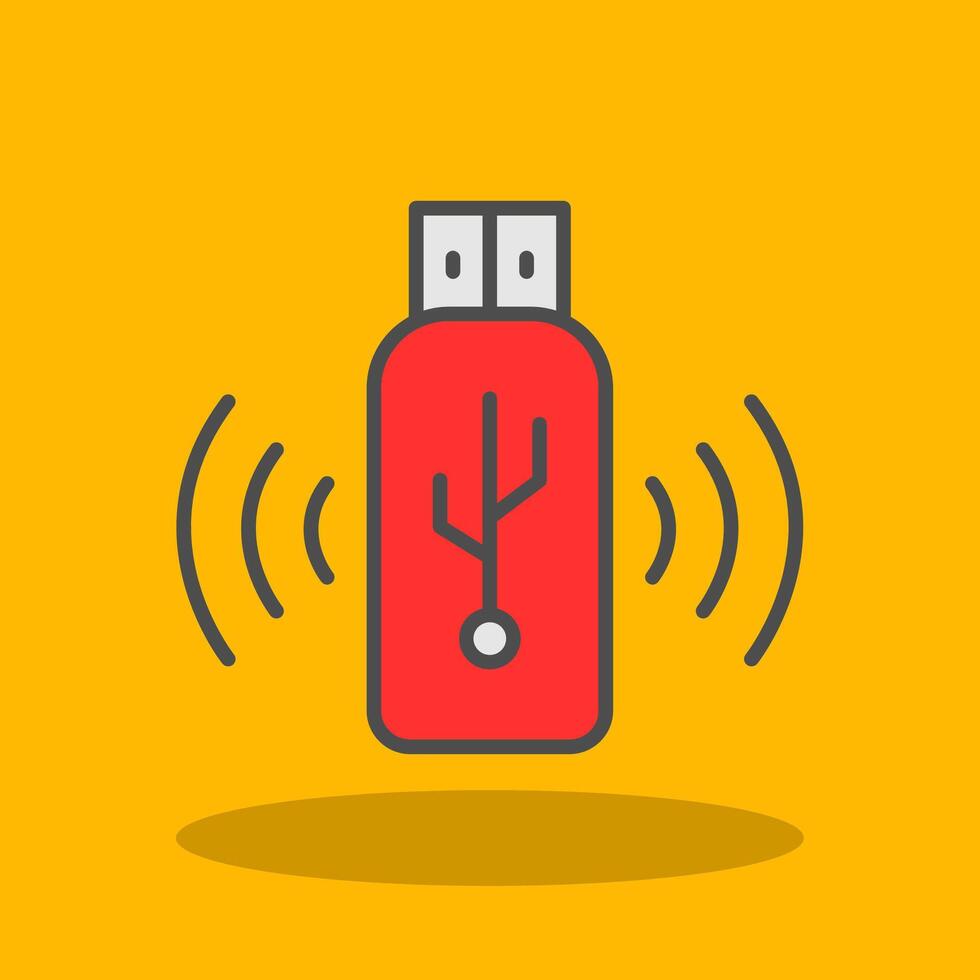 Usb Filled Shadow Icon vector