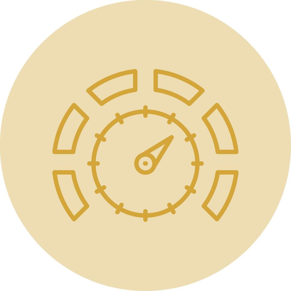 Thermostat Line Yellow Circle Icon vector