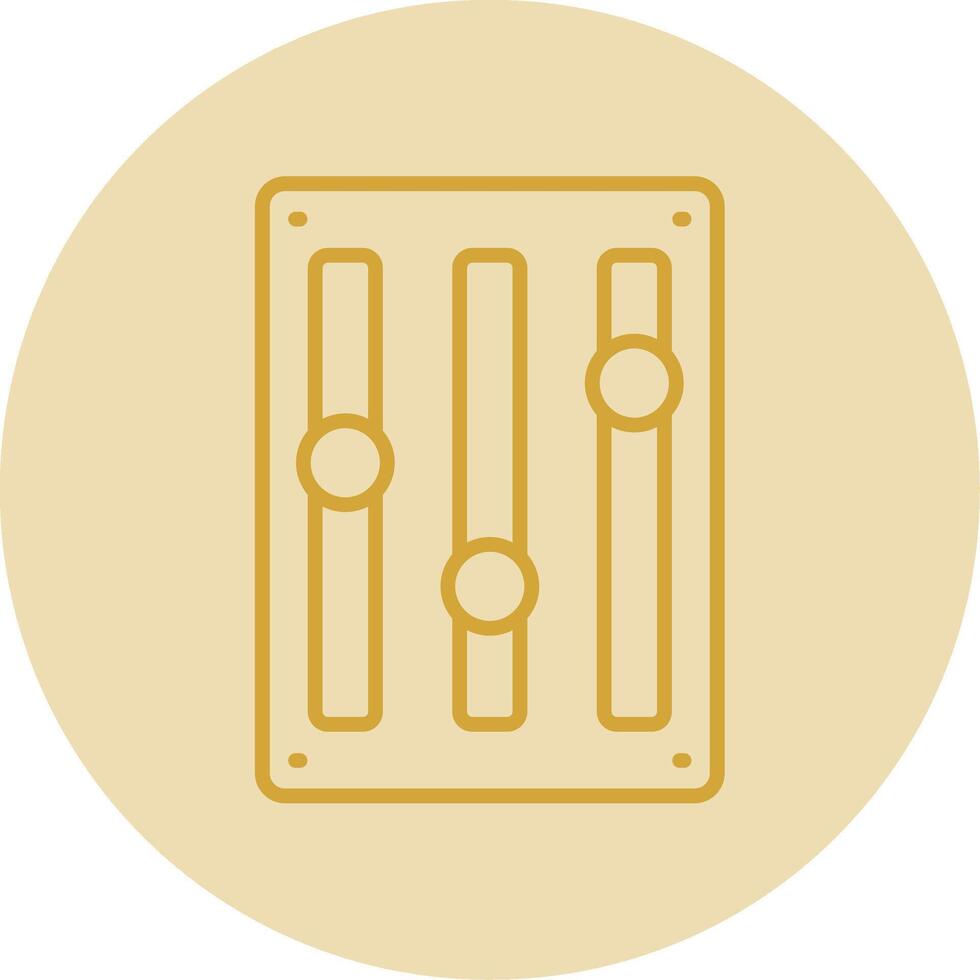 Music Adjust Line Yellow Circle Icon vector