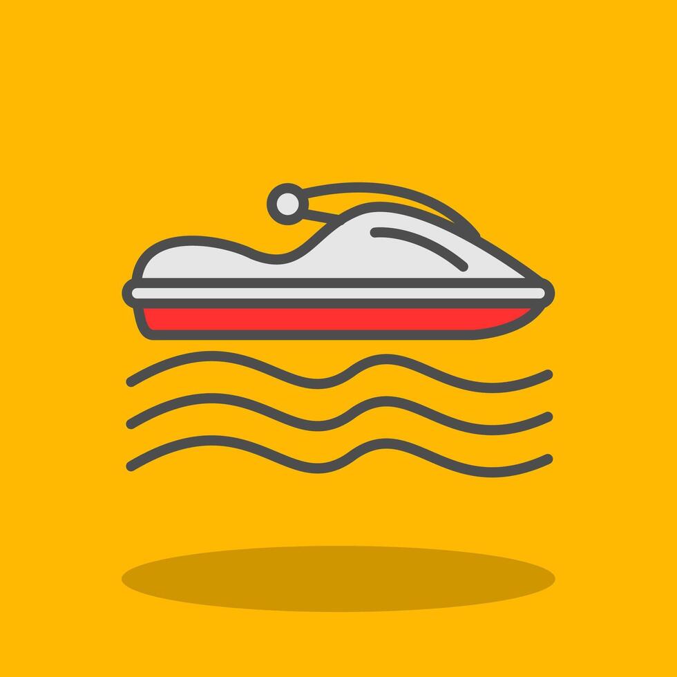 Jet Ski Filled Shadow Icon vector