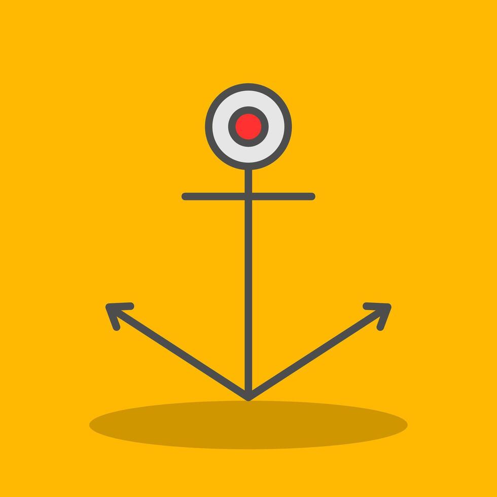 Anchor Filled Shadow Icon vector