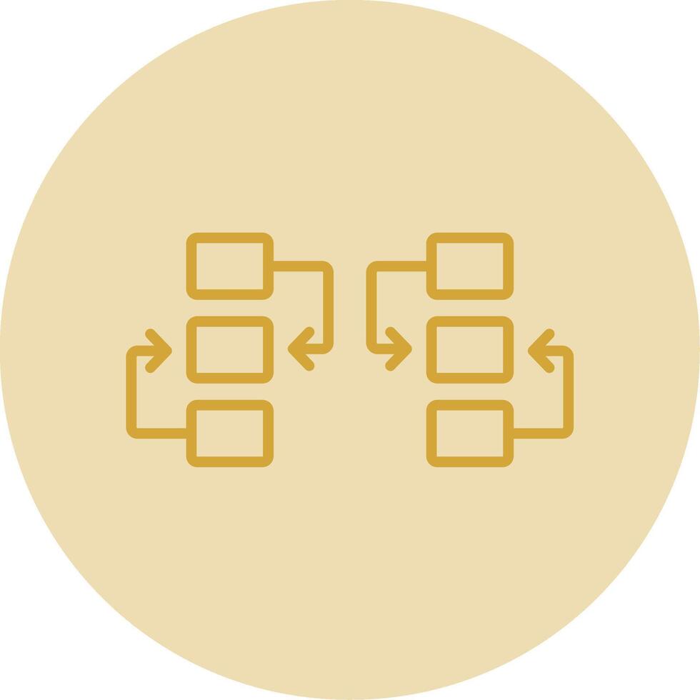 Flow Chart Line Yellow Circle Icon vector