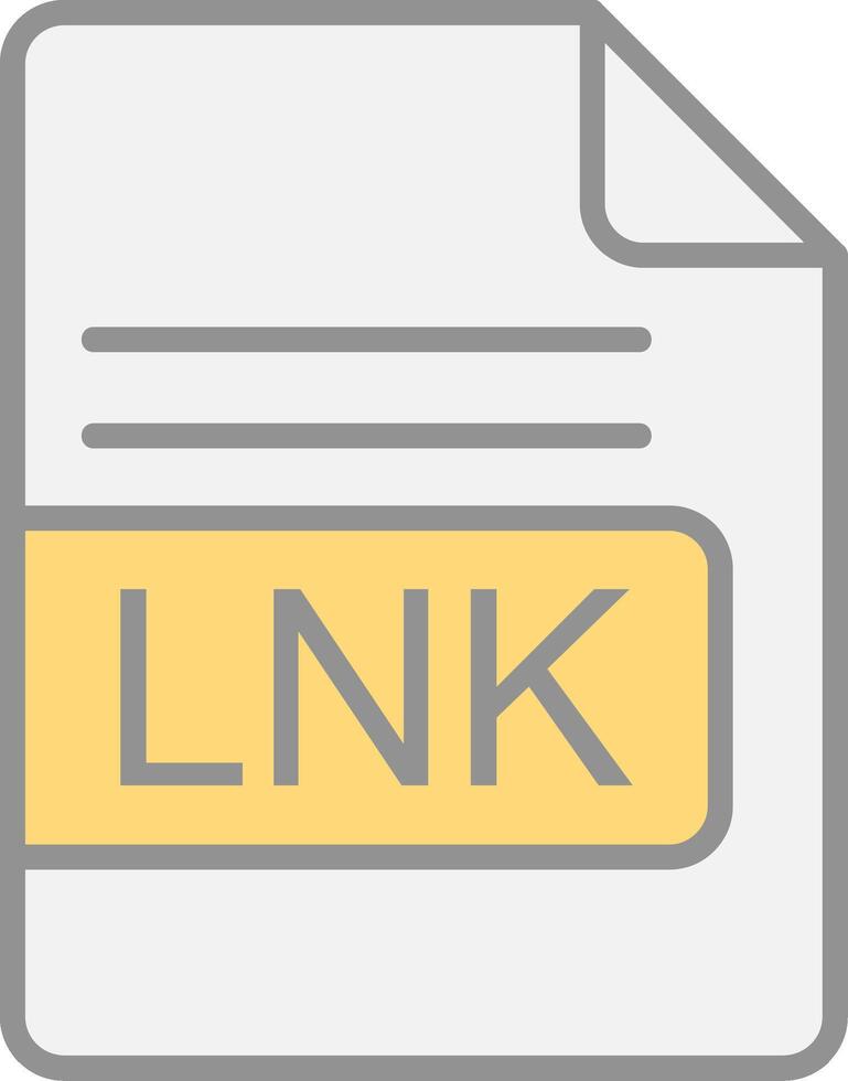 lnk archivo formato línea lleno ligero icono vector
