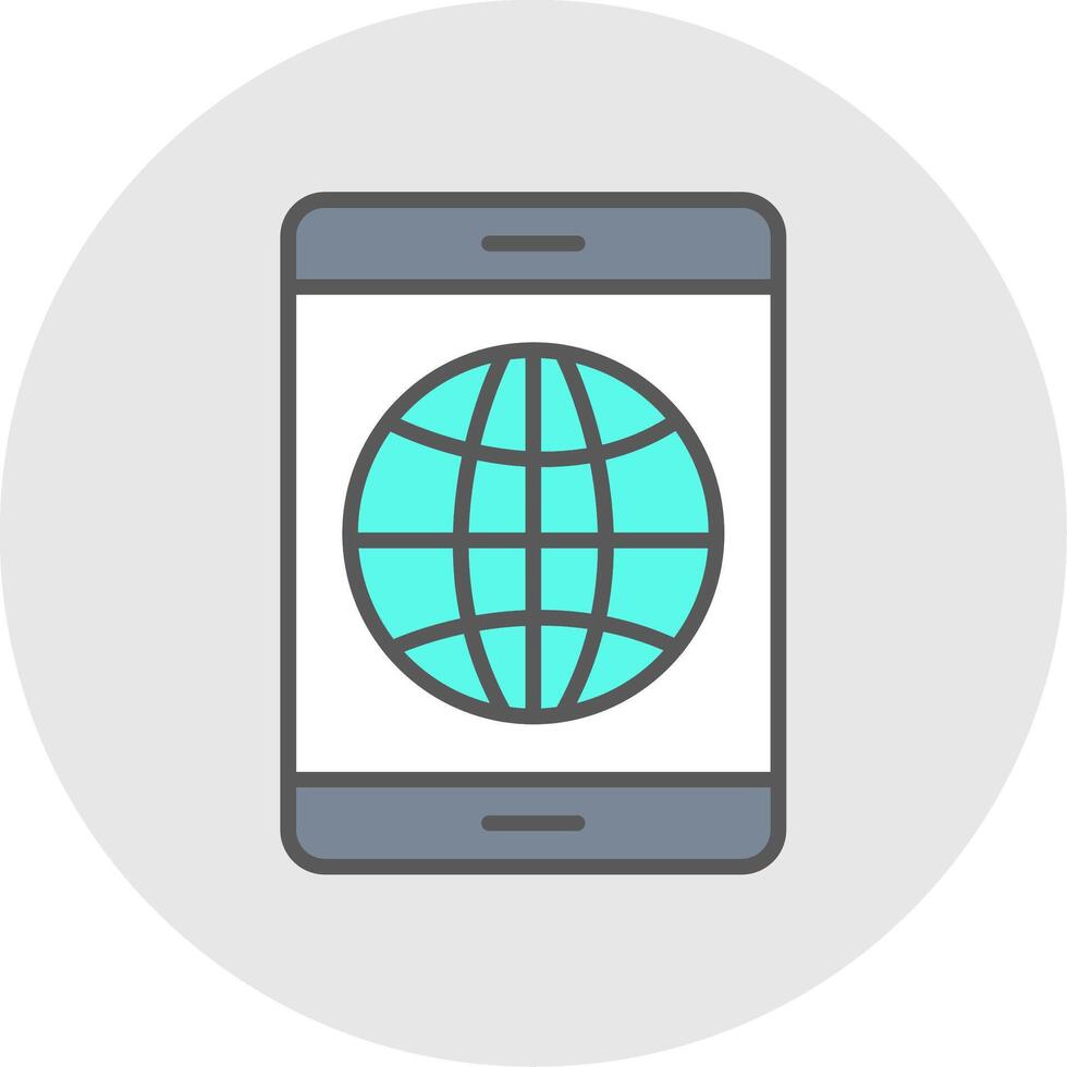 Earth Globe Line Filled Light Icon vector