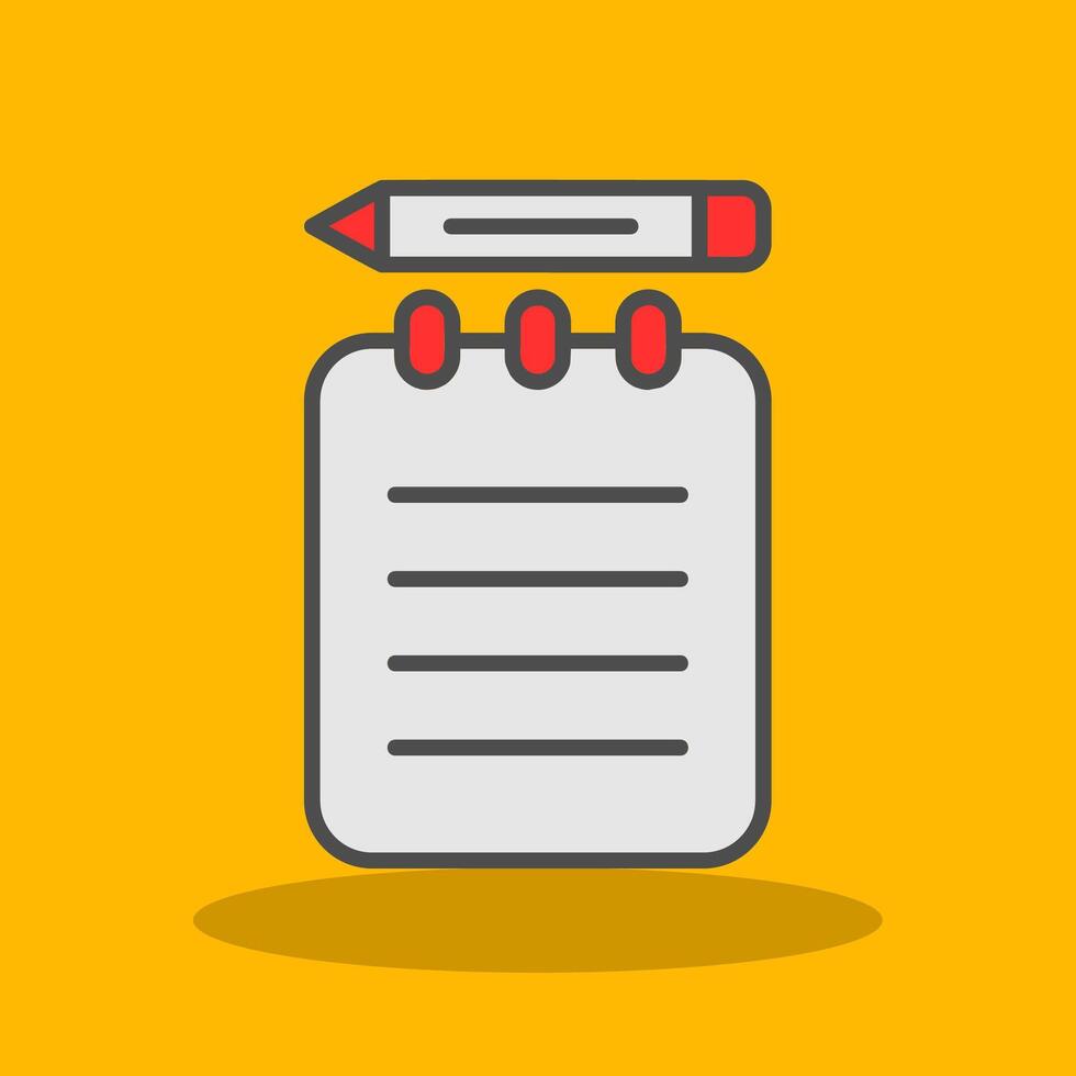 Notepad Filled Shadow Icon vector