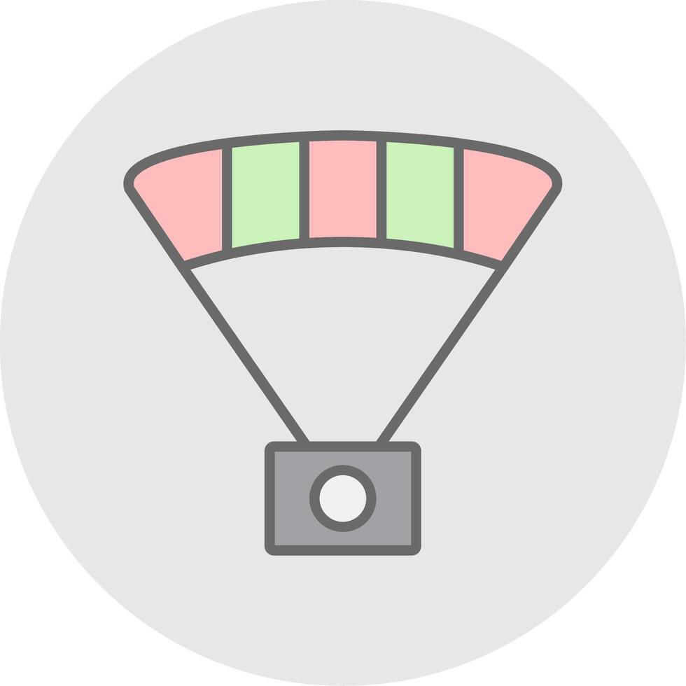 Paragliding Line Filled Light Icon vector
