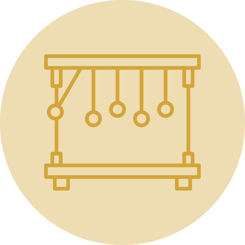 Pendulum Line Yellow Circle Icon vector