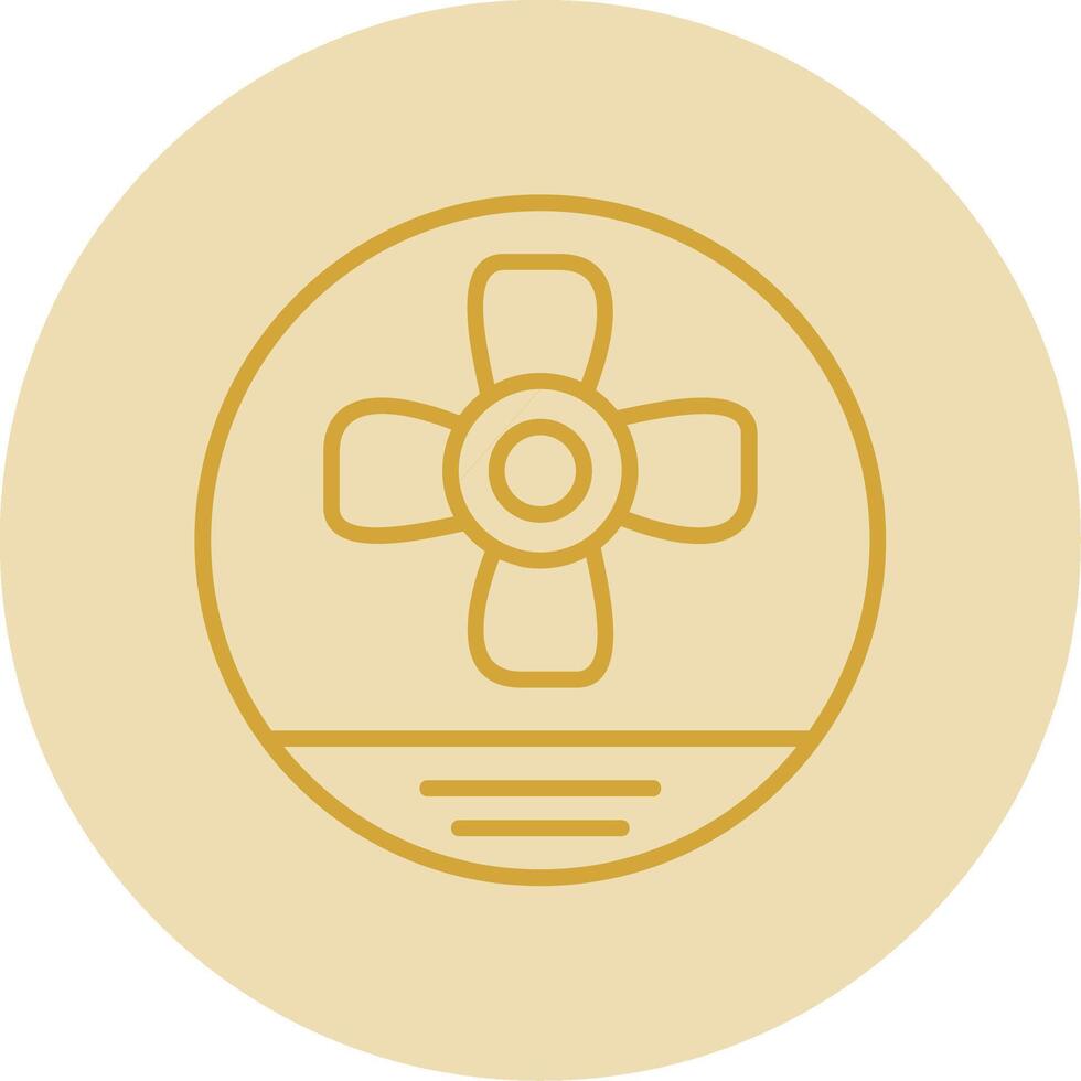 Propeller Line Yellow Circle Icon vector