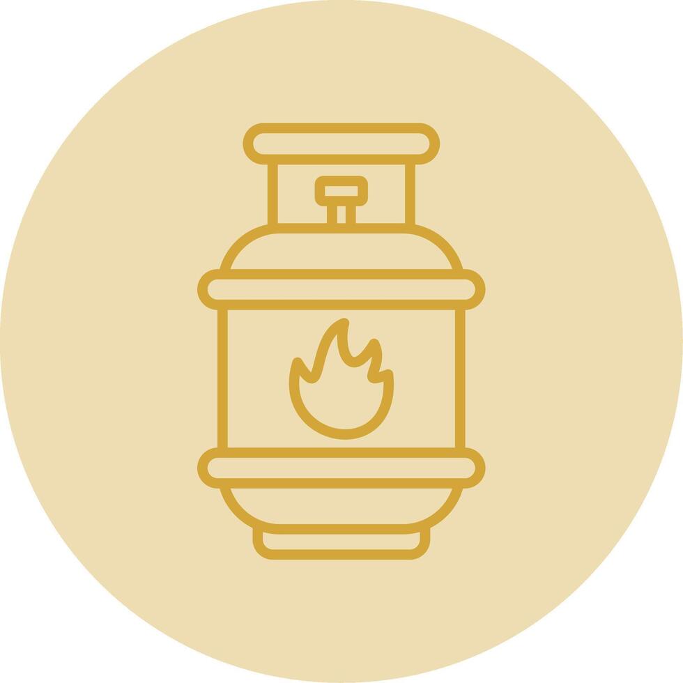 Gas Line Yellow Circle Icon vector
