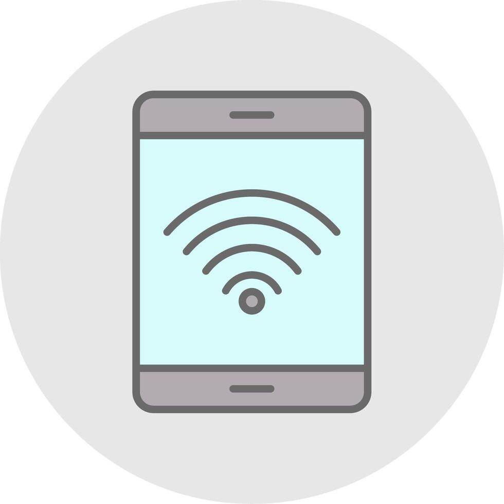 Wifi Signal Line Filled Light Icon vector