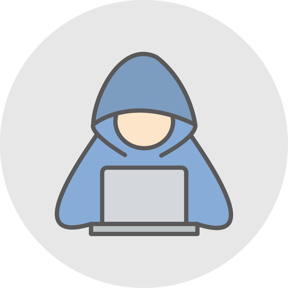 Hacker Line Filled Light Icon vector