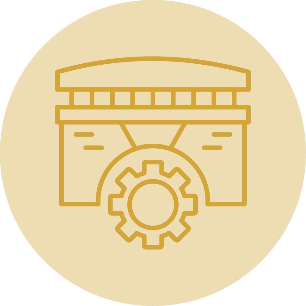 Bridge Line Yellow Circle Icon vector