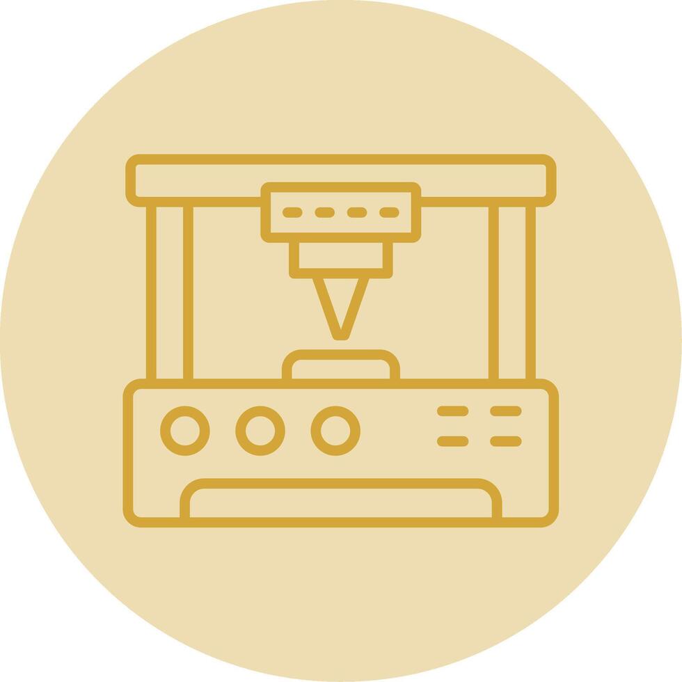 3d Printer Line Yellow Circle Icon vector